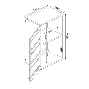 Badkamerkast Epind wandkast bamboe 50x33x20 cm naturel [en.casa]