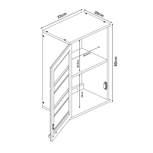 Badkamerkast Epind wandkast bamboe 50x33x20 cm naturel [en.casa]