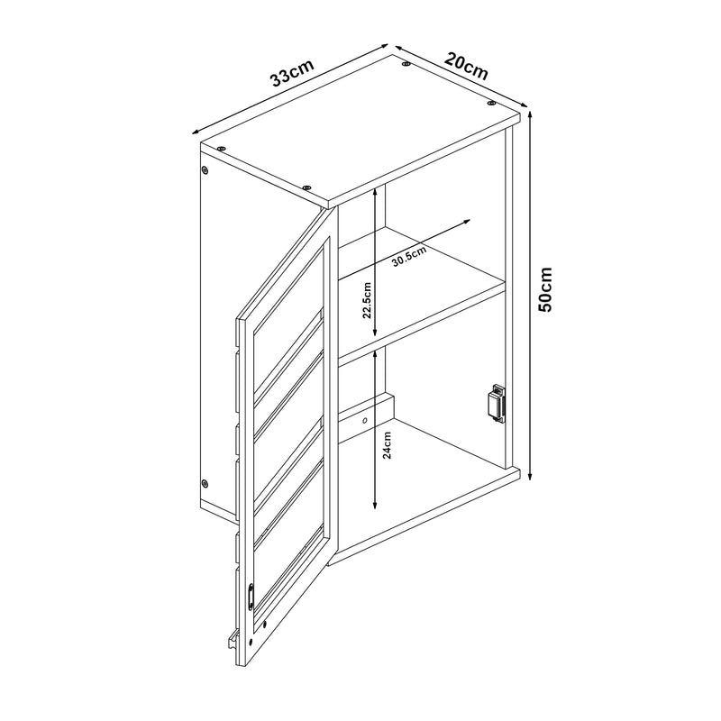 Maatschets Badkamerkast Epind wandkast bamboe 50x33x20 cm naturel [en.casa]