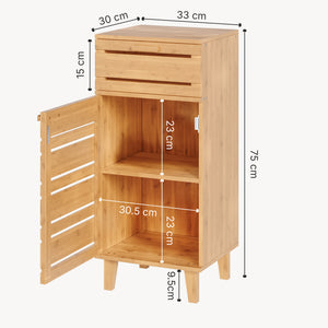 Badkamerskast Epind bamboe 75x33x30 cm naturel [en.casa]