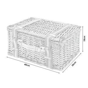 Picknickmand Bisceglie 2-persoons picknickset naturel paars en wit casa.pro