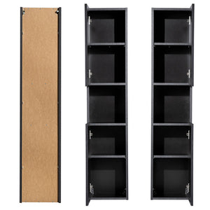 Badkamerkast Newport kolomkast 140x30x25 cm zwart [en.casa]