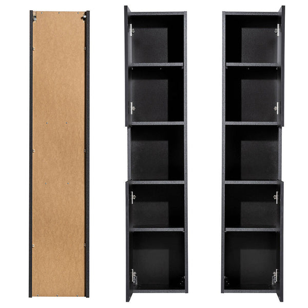 Badkamerkast Newport kolomkast 140x30x25 cm zwart [en.casa]
