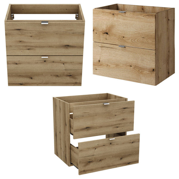 Badkamermeubelset Newport 4-delig voor wandmontage houtkleurig [en.casa]