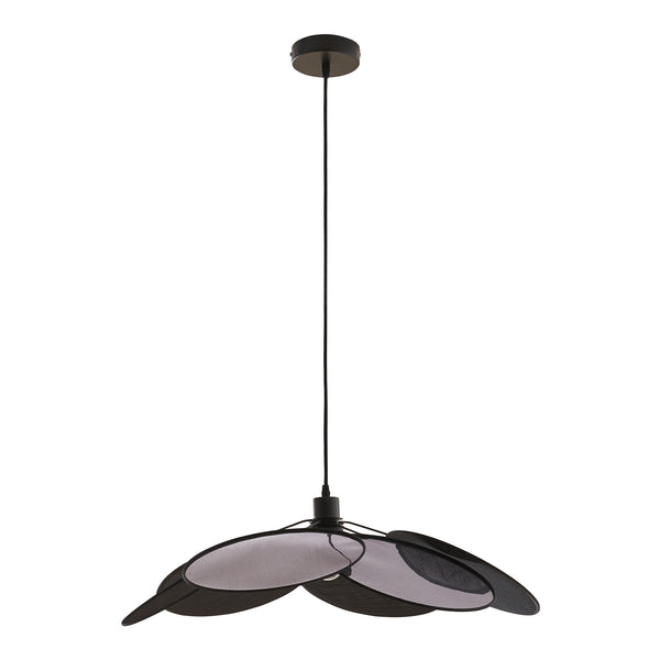 Hanglamp Blackwood E27 bloemvorm zwart lux.pro