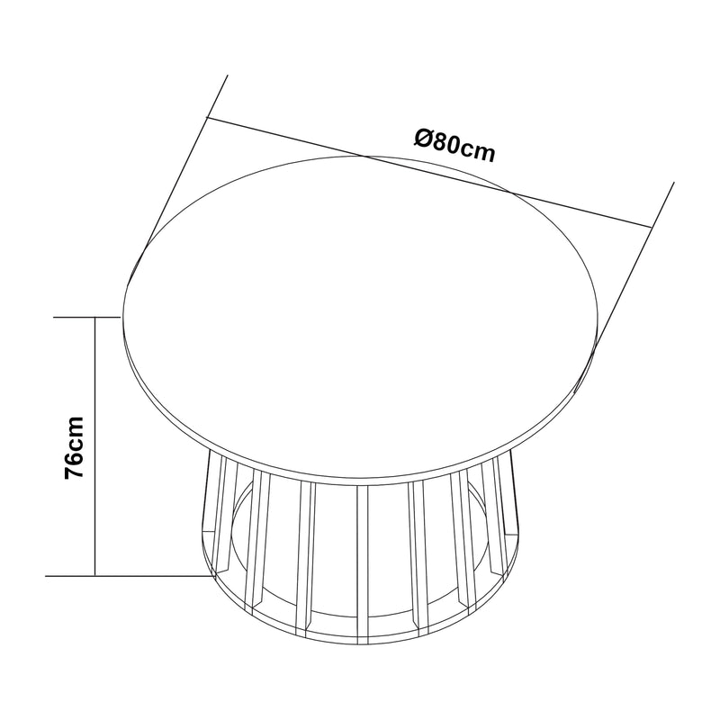 Maatschets Eettafel Lensuu rond 80x76 cm [en.casa]