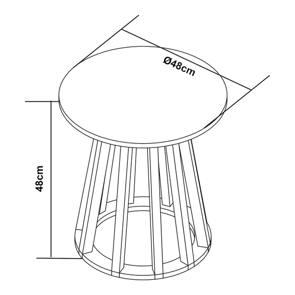 Bijzettafel Lensuu 48x48 cm rond eikenkleurig en pastellgroen [en.casa]
