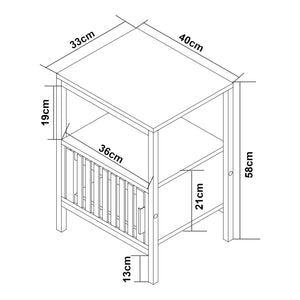 Nachtkastje Luniehti zwart en bamboe 58x40x33 cm [en.casa]