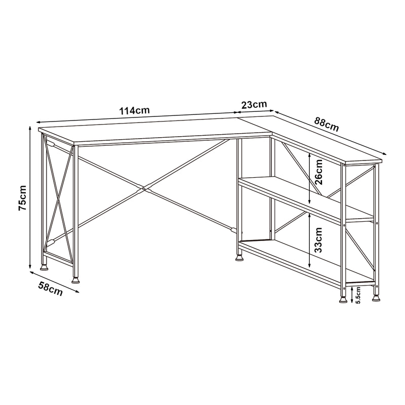 Maatschets Bureau Raundsvalt zwart 137x88x75 cm [en.casa]