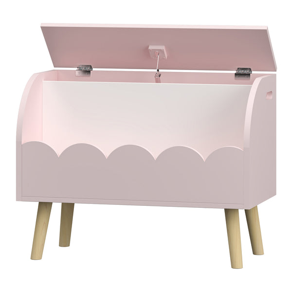 Speelgoedkist Vestnes roze en wit 60x30x44 cm [en.casa]