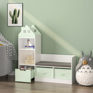 Kinderrek met zitbank Vipsali 100x99x30 cm mintgroen en wit [en.casa]