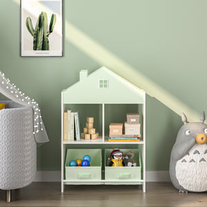 Kinderrek Vipsali huisvorm 90x60x27 cm mintgroen en wit [en.casa]