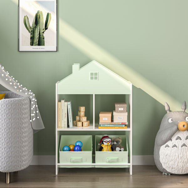 Kinderrek Vipsali huisvorm 90x60x27 cm mintgroen en wit [en.casa]