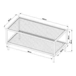 Salontafel Lindau 100x50x46 cm cremewit [en.casa]