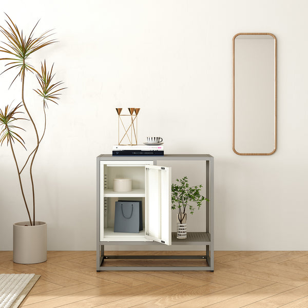 Sideboard Burlöv dressoir 70x72x35 cm grijs en wit [en.casa]