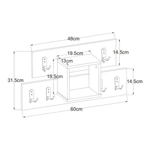 Wandkapstok Vänd 32x60x14 cm wit en zwart [en.casa]