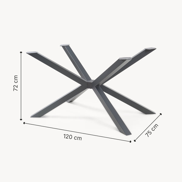 Tafelonderstel Bemeenel 120x75x72 cm zwart [en.casa]