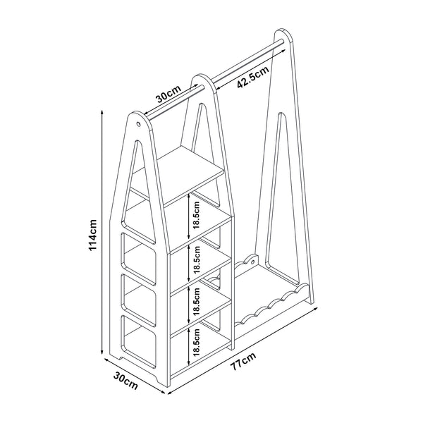 Kinderrek Vestnes 114x77x30 cm wit [en.casa]
