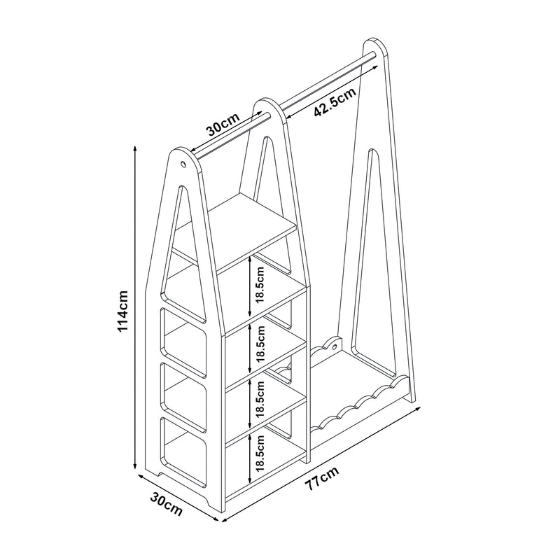 Maatschets Kinderrek Vestnes 114x77x30 cm wit [en.casa]