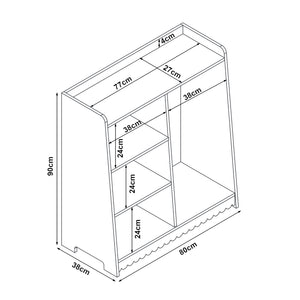 Kinderrek Vestnes 90x80x38 cm roze en wit [en.casa]