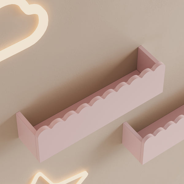 Wandplankenset Vestnes 2-delig 40x10x10 cm roze [en.casa]