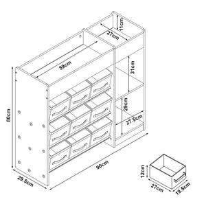 Kinderkast Farusa wit met Aqua Dream motief [en.casa]
