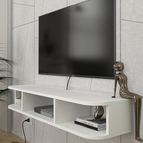 Tv-meubel Oundsvas zwevend wit 120x30x19 cm [en.casa]