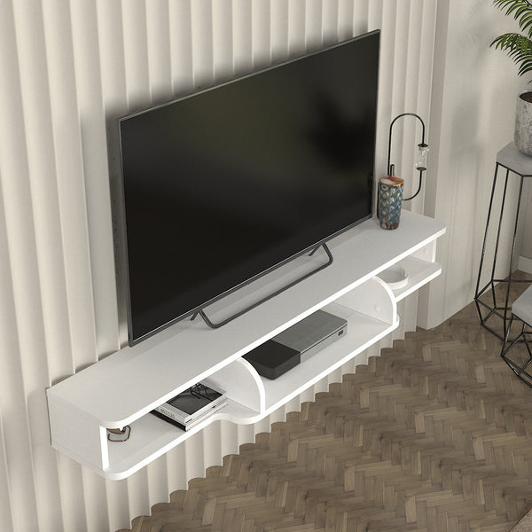 TV meubel Aar zwevend 135x30x16 cm wit [en.casa]