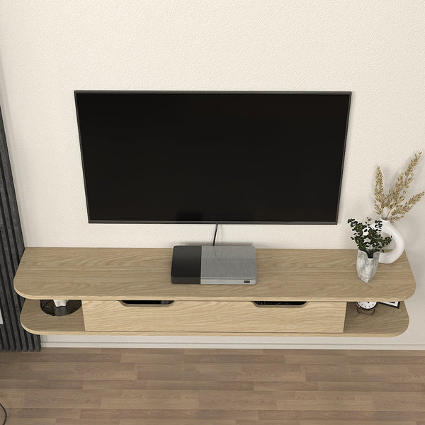 TV meubel Karjali zwevend 150x30x19 cm eikenkleurig [en.casa]