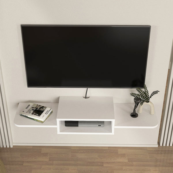 TV-meubel Tar zwevend 115x30x16 cm wit [en.casa]