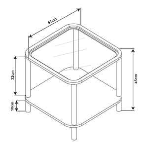 Salontafel Latama 51x51x45 cm zwart en brons [en.casa]