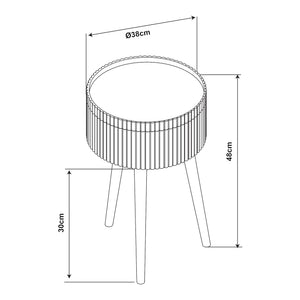 Bijzettafel Bongard 48x38 cm wit en naturel [en.casa]