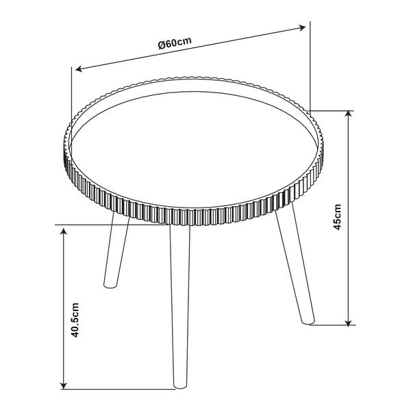 Salontafel Bongard rond Ø60x45 cm wit en naturel [en.casa]