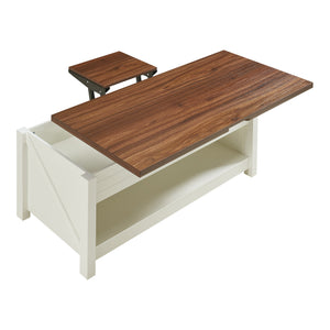 Salontafel Kasama 110x55x54 cm walnootkleurig en wit [en.casa]