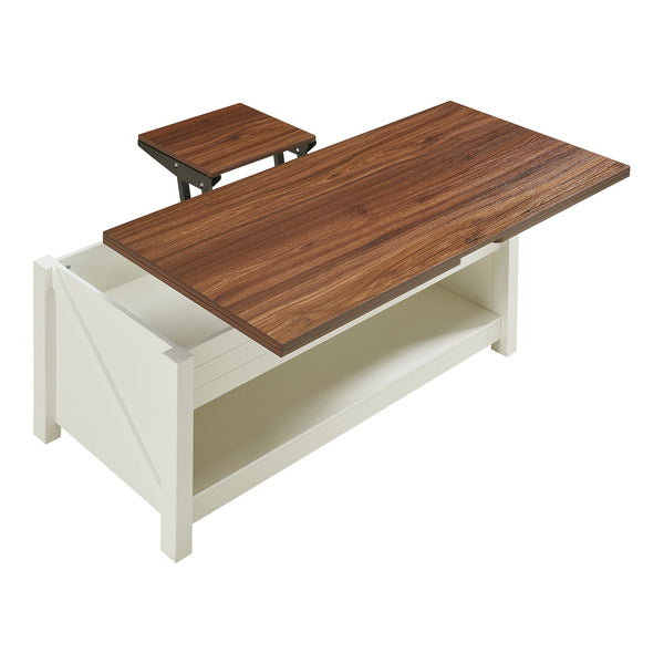 Salontafel Kasama 110x55x54 cm walnootkleurig en wit [en.casa]