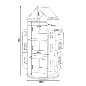 Kinderboekenkast Sanköre 122x64x43 cm naturel [en.casa]