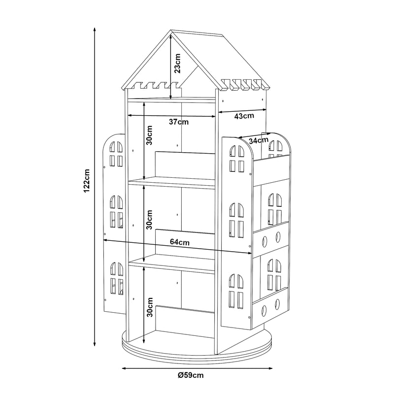 Maatschets Kinderboekenkast Sanköre 122x64x43 cm naturel [en.casa]