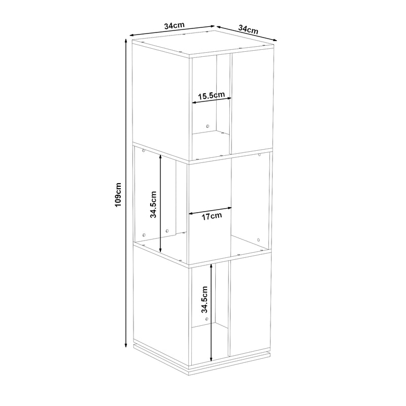 Maatschets Boekenkast Fjelmarirg 109x34x34 cm wit [en.casa]