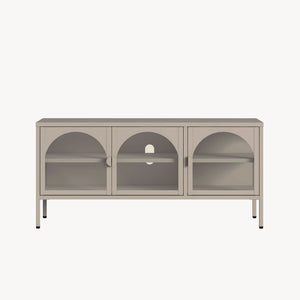 Dressoir Klippestad vitrinekast 118x35x55 cm camel [en.casa]