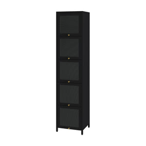 Vitrinekast Ostersund 174x40x35 cm zwart [en.casa]