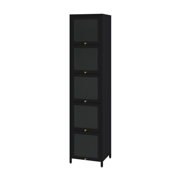 Vitrinekast Ostersund 174x40x35 cm zwart [en.casa]