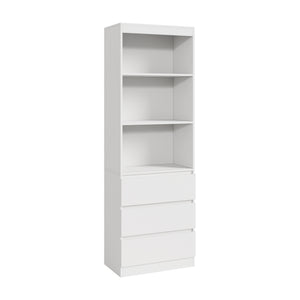 Boekenkast Les met 3 lades en open vakken 180x60x35 cm wit [en.casa]
