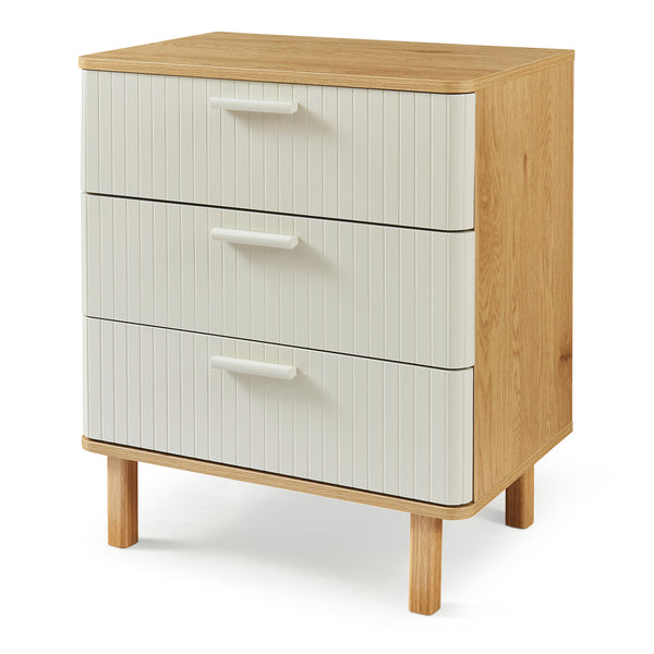 Commode Ferrersp 70x60x40 cm eikenkleurig havermout en naturel [en.casa]
