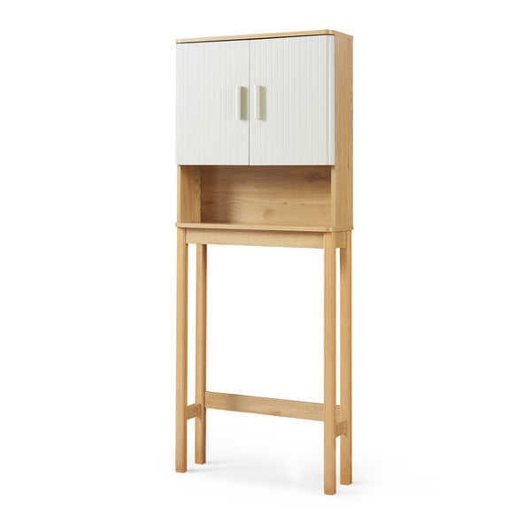 Toiletombouwkast Ferrersp 160x63x20 cm eikenkleurig havermout en naturel [en.casa]