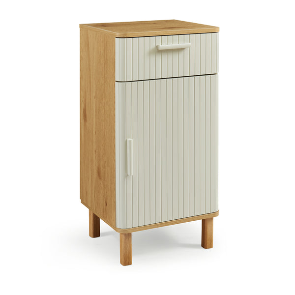 Badkamerkast Ferrersp 80x40x35 cm eikenkleurig havermout en naturel [en.casa]