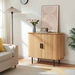 Schoenenkast Tvedestrand dressoir 100x40x80 cm naturel en zwart [en.casa]