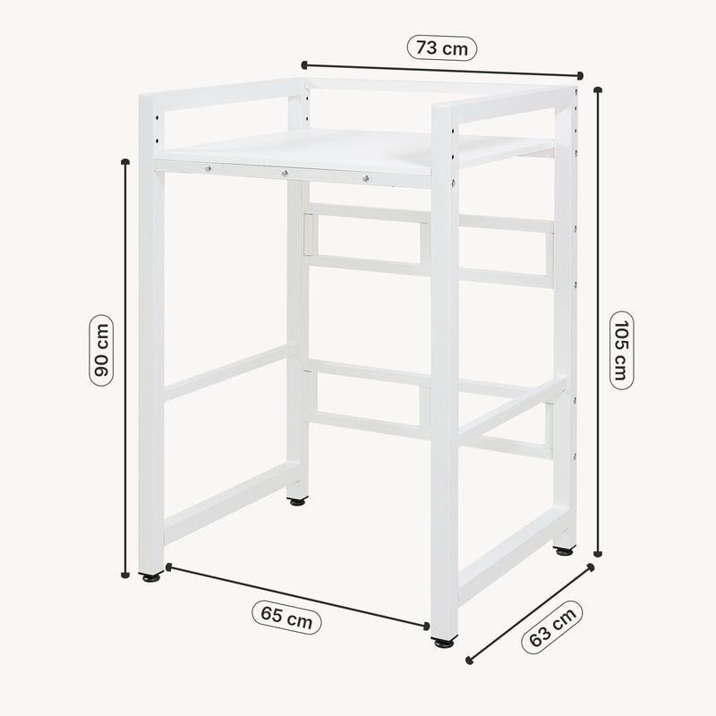 Maatschets Wasmachinerek Hökangend 105x73x63 cm wit [en.casa]