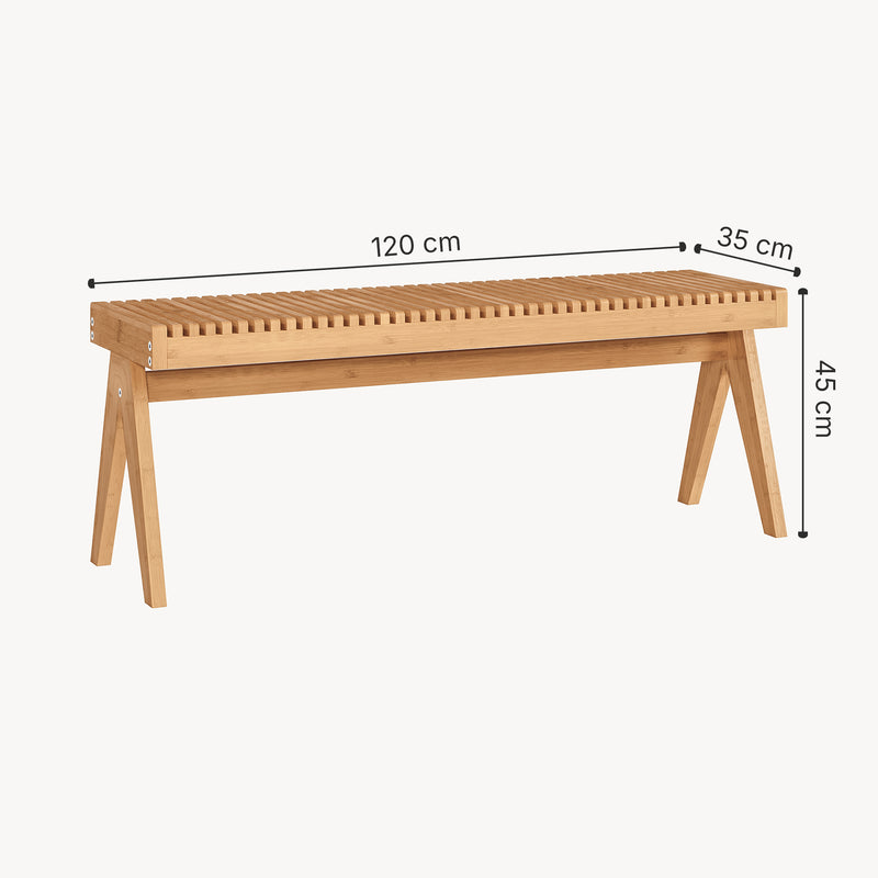 Maatschets Halbank Lasdarvoo bamboe 120x35x45 cm naturel [en.casa]