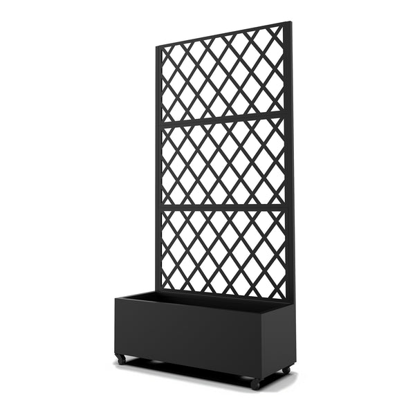 Roomdivider Malja met plantenbak 190x82x38 cm zwart casa.pro