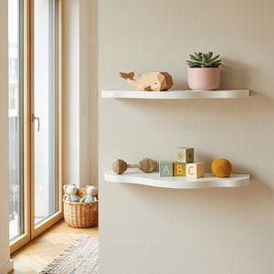 Kinder-wandrekset 2-delig Sirlstalo 57x19x3 cm Wit [en.casa]